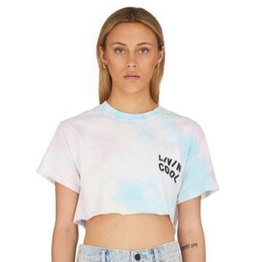 LIVIN COOL Crop tie dye T shirt